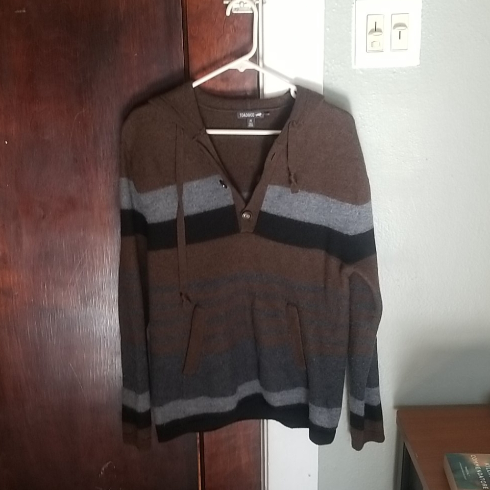 Toad and Co mens 100% merino hoodie
